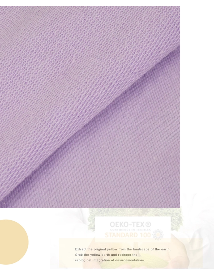 Polyester Spandex Solid Color Knitting French Terry Fabric for Hoodie