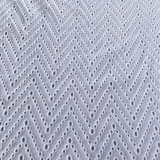 Weißer Stickerei-Schweizer Voile-Ösen-Stickstoff aus 100 % Baumwolle für Damenkleider