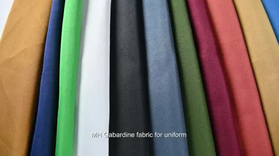 Hochwertiger, 100 % Polyester gefärbter Greta-Gabardine-Minimatt-Stoff für Arbeitskleidung/Uniform im Großhandel
