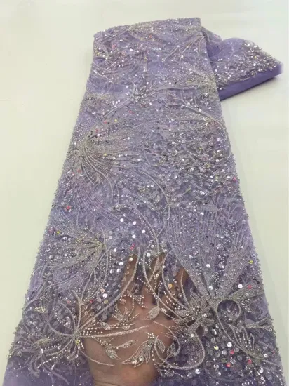 2023 Designer Luxus Hochzeitskleid Stoff Maschinenperlen Stickerei Perlen Spitzenstoff